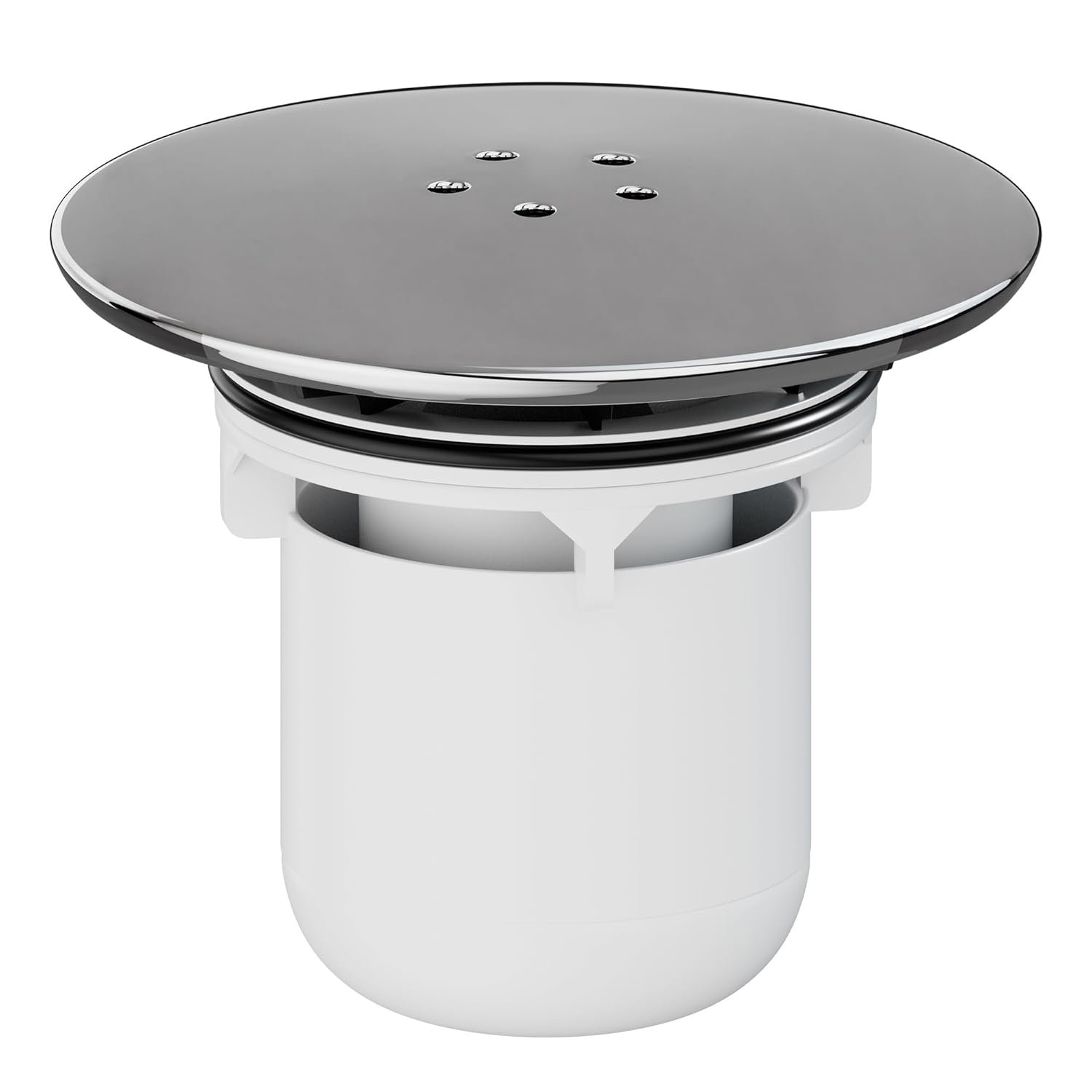 HNNHOME Shower Drain Cover Replacement, Chrome Shower Trap Cover, Removable Top Fitting Cap Parts, 90mm/115mm Shower Plughole Cover, Fast Flow Shower Tray Waste (White)