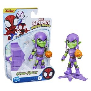 SPIDEY AND HIS AMAZING FRIENDS Marvel Green Goblin Hero Figure, 10-cm-scale Action Figure and Accessory, for Children Aged 3 and Up
