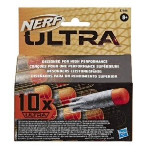 Includes 10 ground-breaking Nerf Ultra darts that feature an innovative flight tip, Aerofin technology and lightweight Nerf Ultra foam