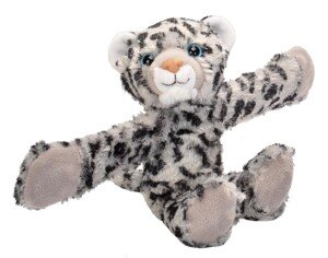 Wild Republic 19564 Huggers Soft Toy Slap Bracelet, Gifts for Kids, Snow Leopard Plush Toy 20 cm, 8"