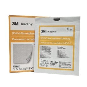 Inadine 5cm x 5cm x5 Non-Adherent Wound Dressings, Povidone-Iodine, Antimicrobial