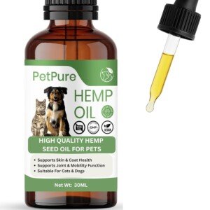 Pet Pure™ Hemp Seed Oil for Dogs & Cats – 30ml | Plant-Based Supplement for Skin, Coat & Joint Support | Omega 3-6-9 | Gentle Daily Use | UK Brand