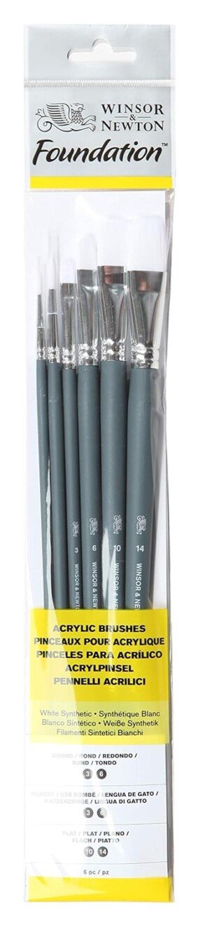 Winsor & Newton Foundation Acrylic Brush (Pack of 6)