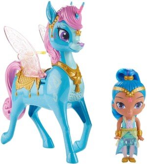 Make your little genie's wishes come true with Shimmer and Shine and their pet Zahracorns, Zoomdust and Zahrora! These flying pairs are inspired by episodes of Shimmer and Shine in which the genies fly on their winged Zahracorns into Zahramay Skies!, FVF91