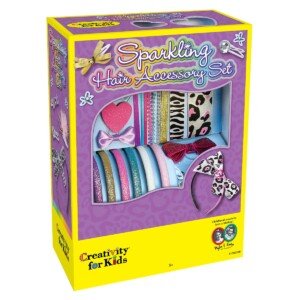 Creativity for Kids Sparkling Hair Accessory Set, Make Fashionable Hair Accessories, Teaches Beneficial Skills for Ages 7 and Up
