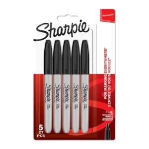 Sharpie Permanent Markers | Fine Point for Bold Details | Black Ink | 5 Marker Pens