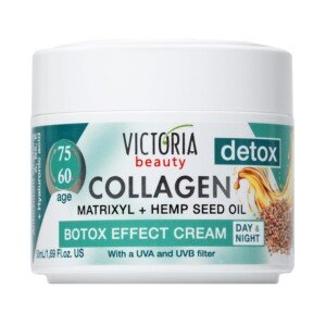 Victoria Beauty Anti Wrinkle Face Cream (Age 60-75) - Day and Night Face Moisturiser with Collagen, Hyaluronic Acid, Matrixyl, Hemp Seed Oil - UVA/UVB Filter, 50ml