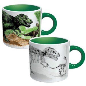 The Unemployed Philosophers Guild Disappearing Dinosaur Heat Transforming Color Changing Reveal Mug - Add Hot Coffee and Watch Dinosaurs Turn to Fossils, 400mL
