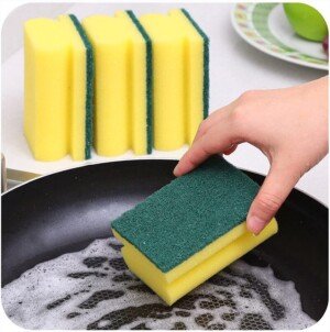 Heavy Duty Scrub Sponge-Dual Sided Dish Washing & Cleaning Scourer-Absorbent, Non-Scratch, Reusable-Pack of 20, Foam, Standard
