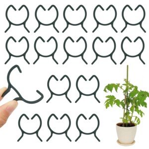KINGLAKE 100 Pcs Plant Clips Garden Clips Vine Fixing Clips for Plant Stem Support (M)