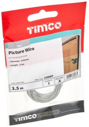 TIMCO Picture Wire Silver - 0.92mmDia x 3.6M