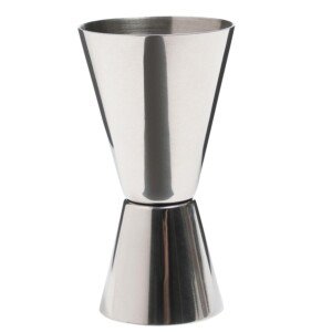 BarCraft Cocktail Jigger Dual Spirit Measure Cup, Stainless Steel, 25ml/50ml, Silver