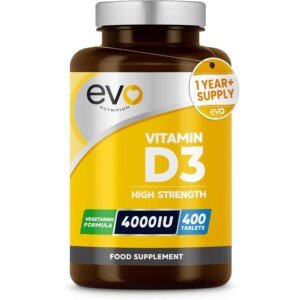 Vitamin D 4000IU High Strength Supplement | 400 Vitamin D3 Tablets - 13 Months' Supply | VIT D3 | One-a-Day | High Absorption Cholecalciferol | Made in UK