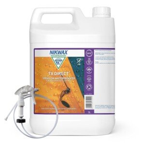 Nikwax TX.DIRECT Spray-On Waterproofer 5 Litre with Spray-Head Attachment – Powerful Waterproofing for Outdoor Clothing, Restores Waterproof Treatment for Jackets & Wet Weather Clothing