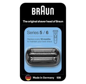 Braun Series 5 Electric Shaver ORIGINAL Replacement Head, Easily Attach Your New Shaver Head, Compatible With All New Generation Series 5/6 Electric Shavers, 53B, Black