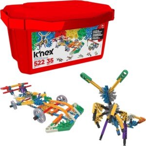 Basic Fun K'NEX , Click and Construct Value Building Set with Storage Tub , Educational Toys for Kids, 522 Piece Stem Learning Kit, Construction Toys for Kids Aged 7+, (Packaging may vary)