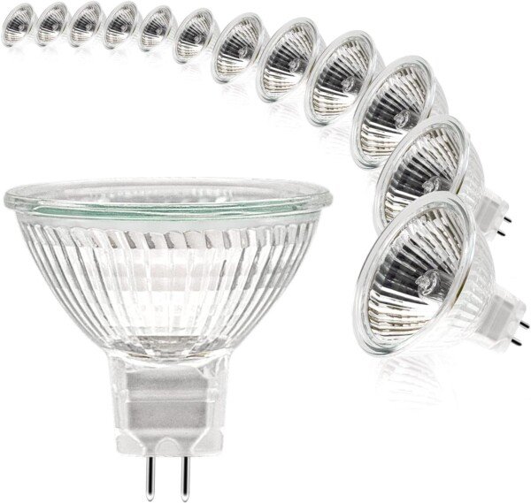717AIlh2gcL._AC_SL1500_.jpg Bild av MR16 Halogen Light Bulbs, (12 Pack) 12V 50W Spotlight Bulb Dimmable for Ceiling Light, 2 Pin Halogen Spotlight Bulbs, Gu5.3 Bulb 270