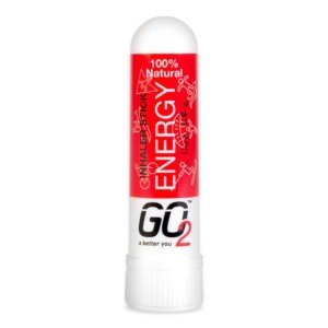 GO2 Inhaler Energy Stick — Essential Oils for Convenient On-The-Go Use — 100% Natural, Synthetic-Free and Cruelty-Free (1ml Tube)