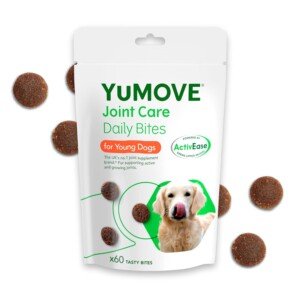 YuMOVE Joint Supplement for Dogs, Daily Bites for Joint Care, Essential Dog Hip and Joint Aid for Active and Growing Dogs Aged up to 5 Years, 60 Chews