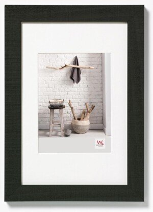 walther design Picture Frame Black 13 x 18 cm with PassepArtout, Home Wooden Frame HO318B