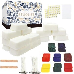 Soy Wax for Candle Making,Candle Wax,Candle Making Kit,Candle Making Supplies 960g Soy Wax,Candle Dyed Wax,Candle Wick Sticker,Candle Making Kits for Adults Beginners-Wax Melt Kit,Make Your Own Candle