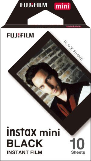 instax mini instant film, Black border, 10 shot pack, suitable for instax mini cameras and printers