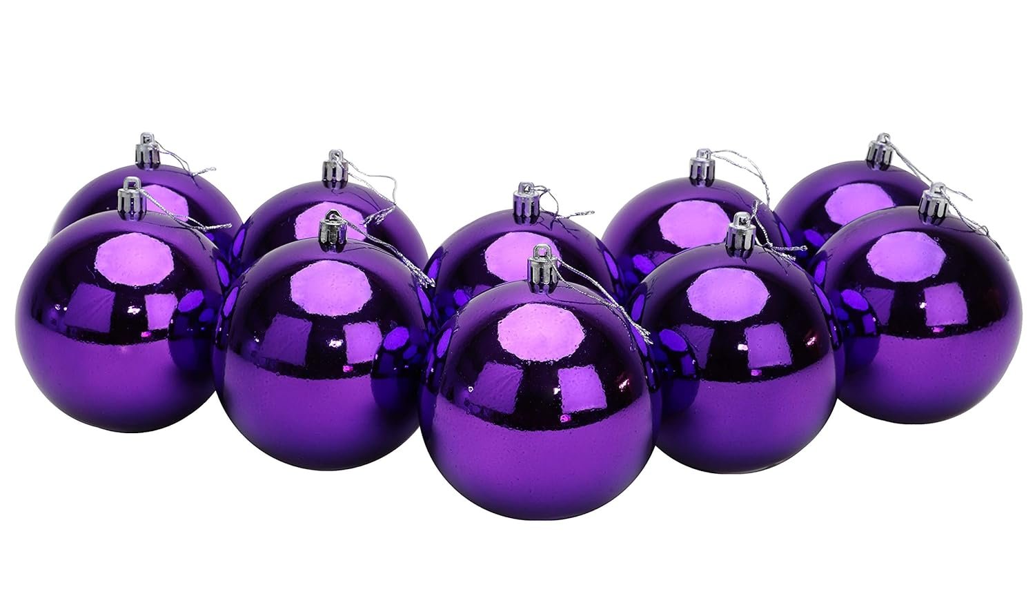 Christmas Concepts® 10 Extra Large 100mm (4") Baubles - Christmas Tree Baubles (Purple)