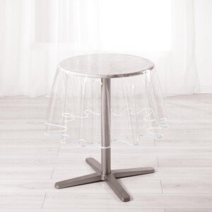 Ligne Decor Garden Table Cloth, PVC, white, diamètre 180 cm