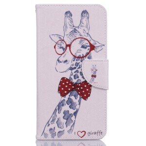 iPhone 7 8 Case [with Screen Protector],Mo-Beauty PU Leather Full Body Colorful Pattern Design Flip PU Leather Wallet Card Slot Stand Case Cover For iPhone 7/8 4.7 Inches (Giraffe)