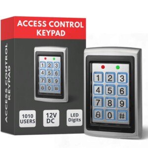 Side angle of the SecureMyDoor Proximity Digital Keypad for Door Entry System, highlighting its sleek design.