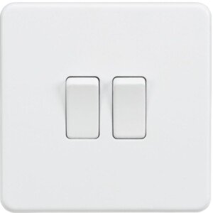 Knightsbridge SF3000MW Screw Less 10A 2G 2 Way Switch, White
