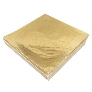 200 PCS Gold Leaf Sheets | 14x14cm Gold Foil Sheets for Gilding, Nails, Art & DIY Crafts | Gold Foil Paper Ideal for, Furniture, Home Decoration & Canvas Projects