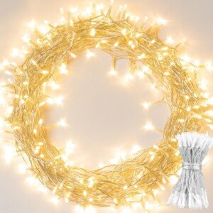 Koopower [2 Pack 6M 50 LED Battery Operated Waterproof Fairy Lights with Timer, IP65 String Lights for Indoor Outdoor, 8 Modes, Warm White