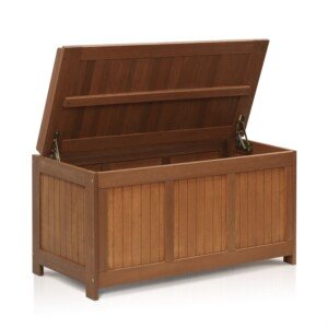 Furinno Tioman Outdoor Hardwood Deck Box, Natural