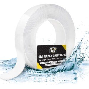 SOL 5M Nano Grip Tape Double Sided Tape Heavy Duty No Nails Adhesive Extra Strong Wall Strips for Home Office DIY Mounting Hanging Picture Hooks Decoration Easy Apply Removable