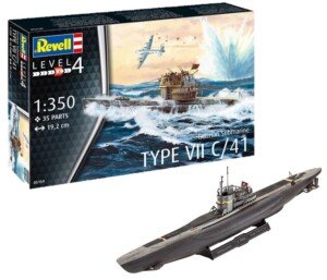 Revell 05154 German Submarine Type VII C/41 1:350 Scale Unbuilt/Unpainted Plastic Model Kit