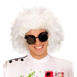 Frizzy White Scientist Lunatic Wig for Fancy Dress Costumes & Outfits Accessory