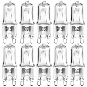 10 Pack Wax Burner Bulbs, Replacement Bulbs for Wax Melt Burners Electric, G9 Halogen Wax Melt Bulb 25W 230V Up to 2000H 3500K Warm White Dimmable