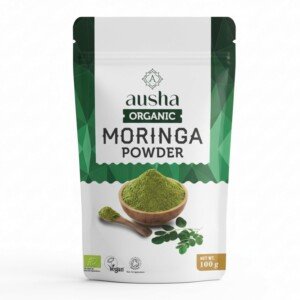 Ausha Organic Moringa Leaf Powder 200g - UK Certified Organic by Soil Association- Source of Protein, Amino Acids, Antioxidants, Dietary Fibre, Vitamins & Minerals - Oleifera Leaf