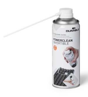 Durable POWERCLEAN Invertible Air Duster - 200ml Compressed Air Can - Easy to Use PC Cleaner - Clears Dust and Dirt Quickly