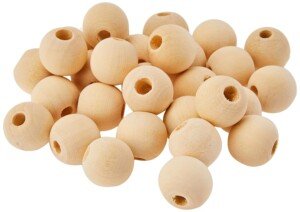 Artemio 30-Piece 20 mm Wooden Beads, Beige