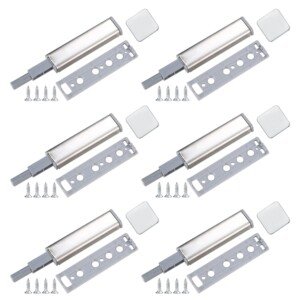 Push to Open Door Catches, Push Door Closer Catches Latches Release, Soft Close Magnetic Door Catch, Kitchen Cupboard Cabinet Drawer Wardrobe Doors Push Closure Closer - 6 Pcs