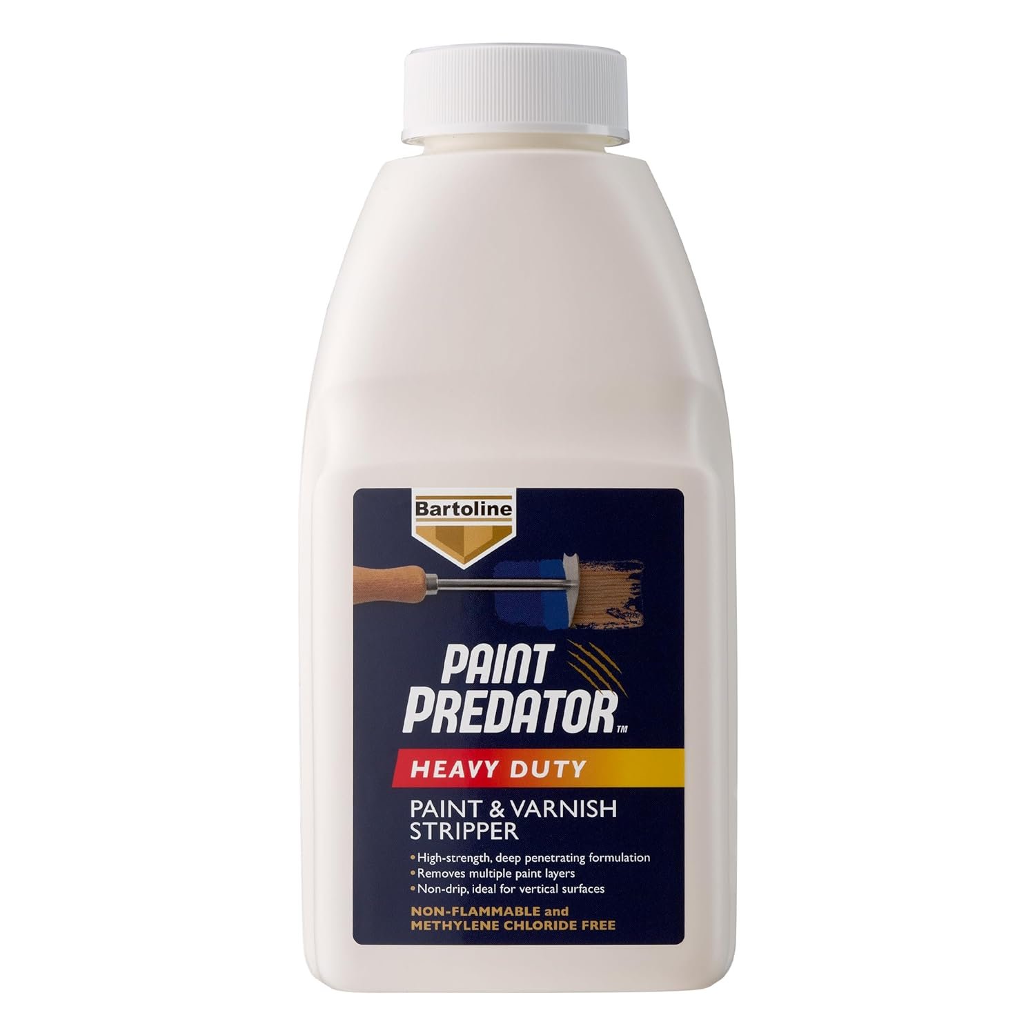 Bartoline Paint Predator Heavy Duty and Varnish Stripper 500 ml, Professional Strength, Non-Caustic Remover for Wood, Metal and Masonry