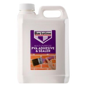 Bartoline PVA Glue Adhesive & Sealer 2.5L - Multi-Purpose Primer, Adhesive, and Sealer for Concrete, Wood, Tiles, Fabric, and More, Dust-Proofing, Bonding & Sealing