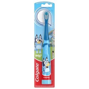 Colgate Kids Battery Powered Toothbrush with Extra Soft Bristles, Flat-Laying Handle, Bluey Design, 1 Pack