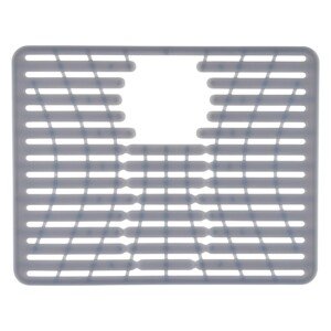 OXO Good Grips Silicone Sink Mat, Large - Soft PVC-Free Cushion for Sink & Dish Protection, Heat-Resistant up to 218°C, Customisable Drain Opening, Elevated for Water Flow, Dishwasher Safe