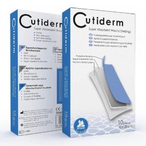 Cutiderm Sterile Low Adherent Super Absorbent Wound Dressings 10cm x 20cm Pack of 10 - Designed for Highly exuding Wounds