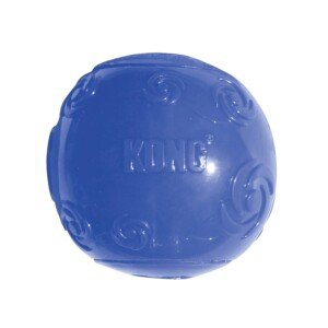 KONG - Squeezz Ball - Strong Squeaky Dog Toy, Bounces & Squeak When Punctured (Assorted Colours) - For Medium Breed Dogs