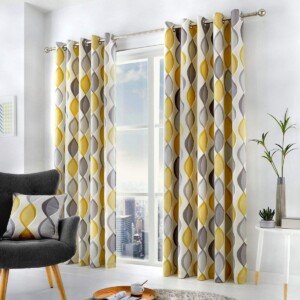 Fusion Lennox, Eyelet Curtains, 117 x 183 cm, Grey