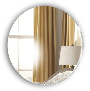 Frameless Circle Bathroom Glass look Acrylic Mirror - Lightweight Shaving Mirror - Stick on Mirror